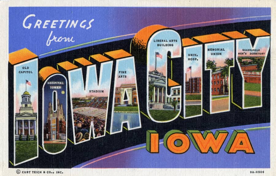 Vintage Iowa City Postcard
