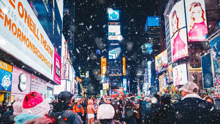Times Square in NYC on New Year’s Eve