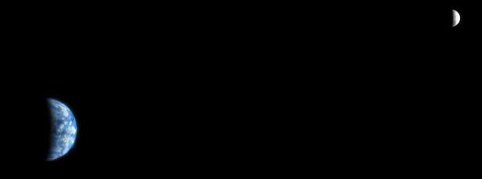 Earth and Moon from Mars