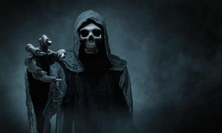 Grim Reaper reaching towards camera