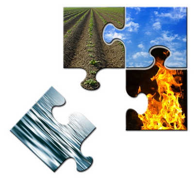 Jigsaw puzzle with one piece separated