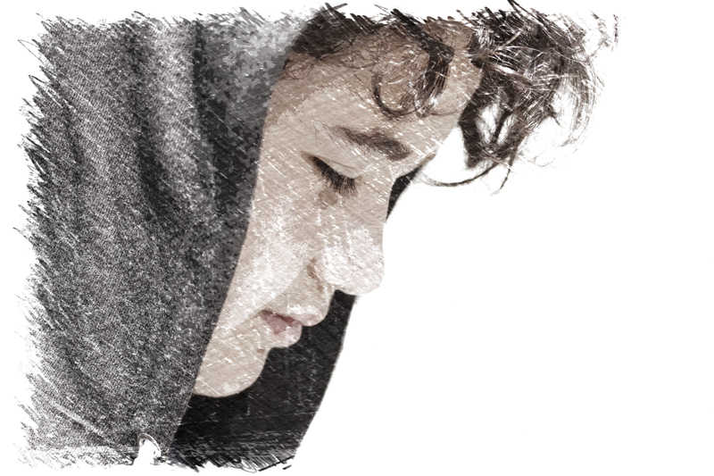 Sad boy in hoody