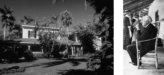 House set in gardens, and T.A Edison