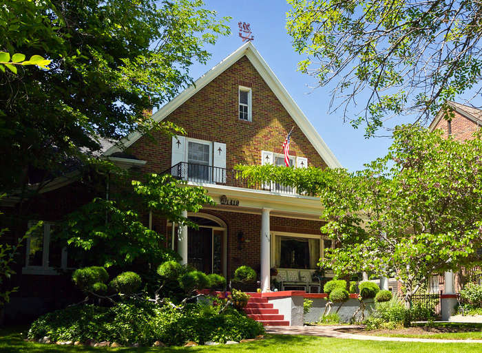 Gabled house set in well-kept garden