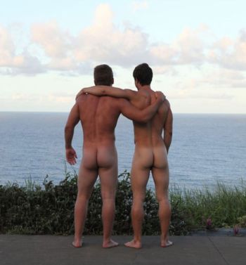 Jason and Rob Looking at the Ocean