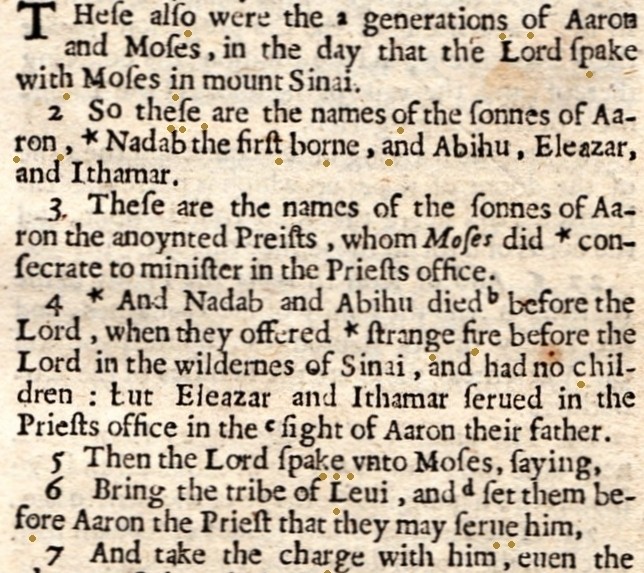 Numbers 3, Geneva Bible