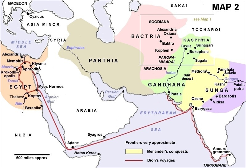 Map showing the larger region that is the setting for The Middle Way