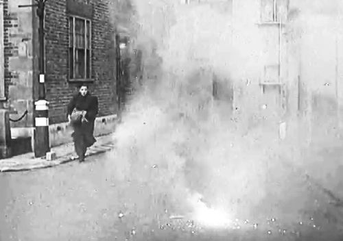 A man running from the blast